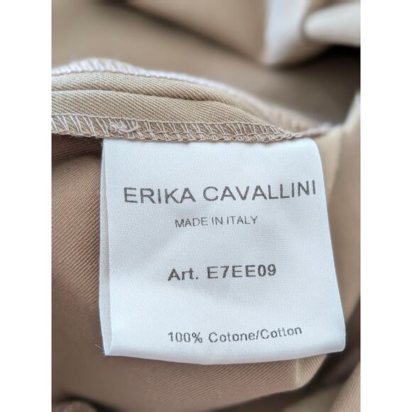 NWT Erika Cavallini Asymmetrical Skirt Women’s IT 44 US 8 Tan Italian Made Midi - Picture 8 of 8